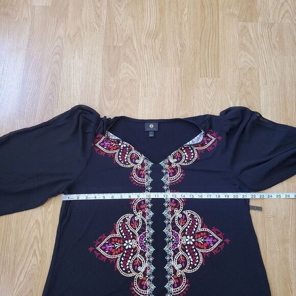 JM Collection Printed Slit-Sleeve Blouse sz 2x - Picture 8 of 11